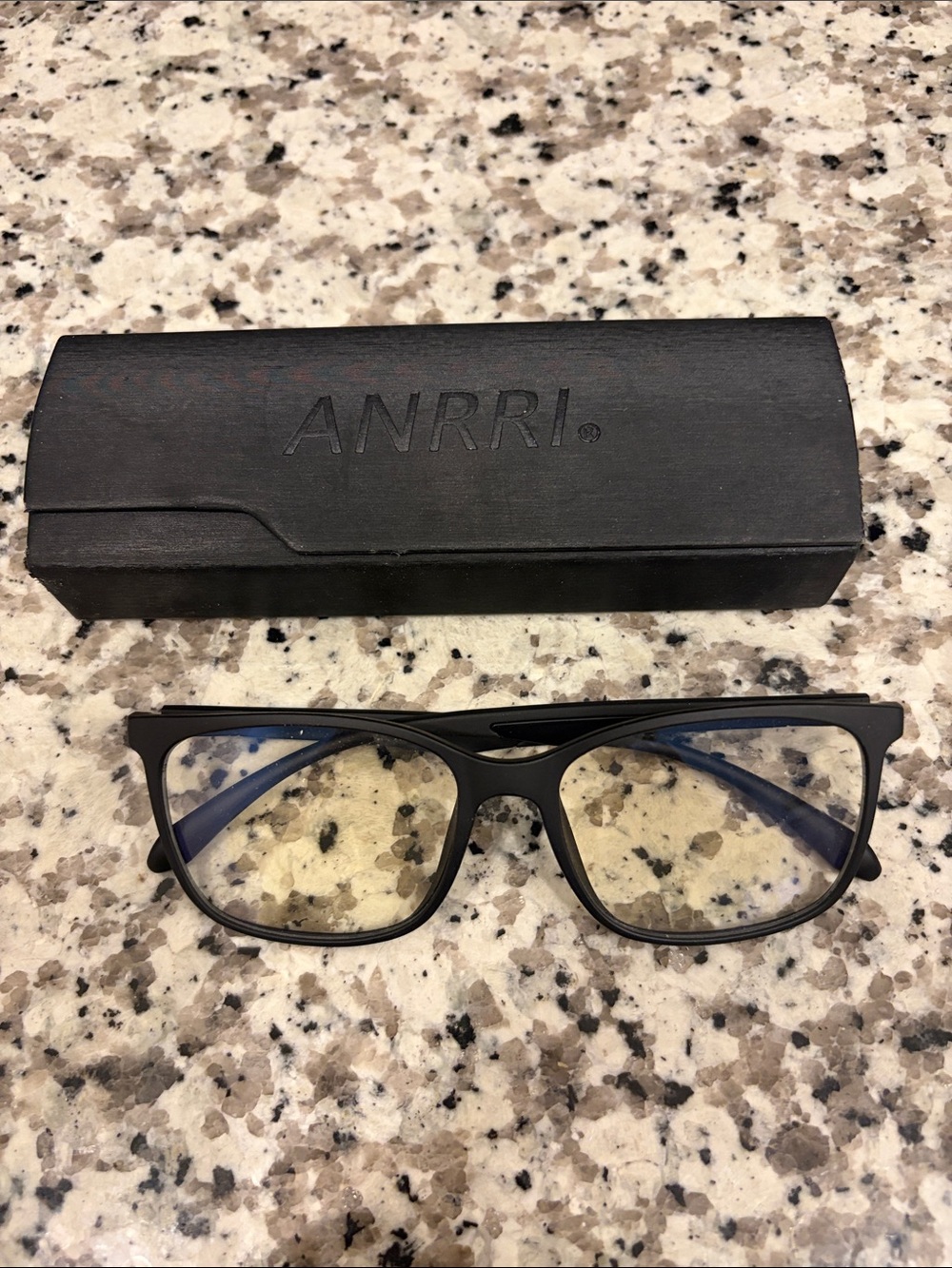 ANRRI Black Rectangular Blue-Light Glasses